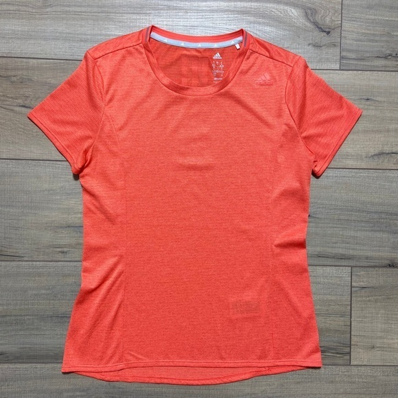 adidas Tops - Adidas Women's Climalite Nova Short‎ Sleeve Reflective Stripes Tee Size S Coral